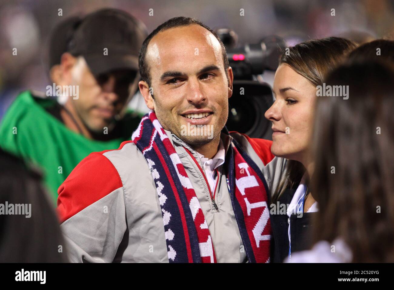 Hartford, CT - 10. OKTOBER 2014: Landon Donovan nach`s International Freundschaftsspiel zwischen US Men   National Team gegen Ecuador, Endstand 1 - 1, o Stockfoto